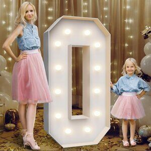 4FT Marquee Light Up Letter O  Party Decoration Large Marquee Light Up Number 0